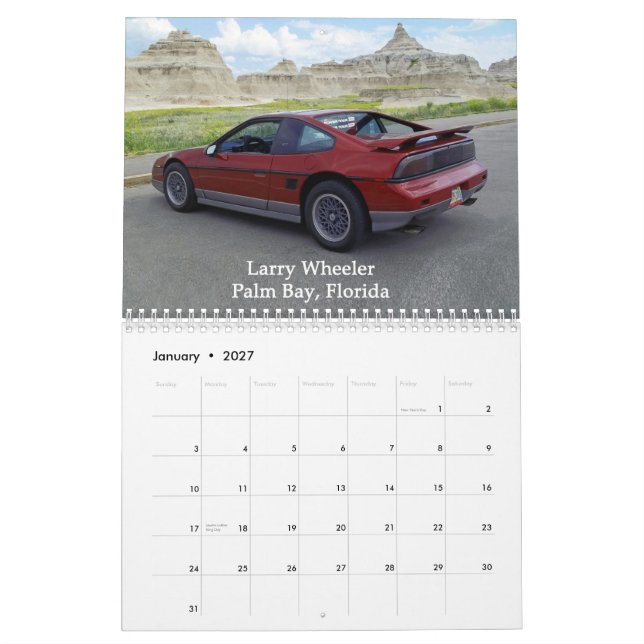 Mile High Fieros 2015 Calendar (Jan 2027)
