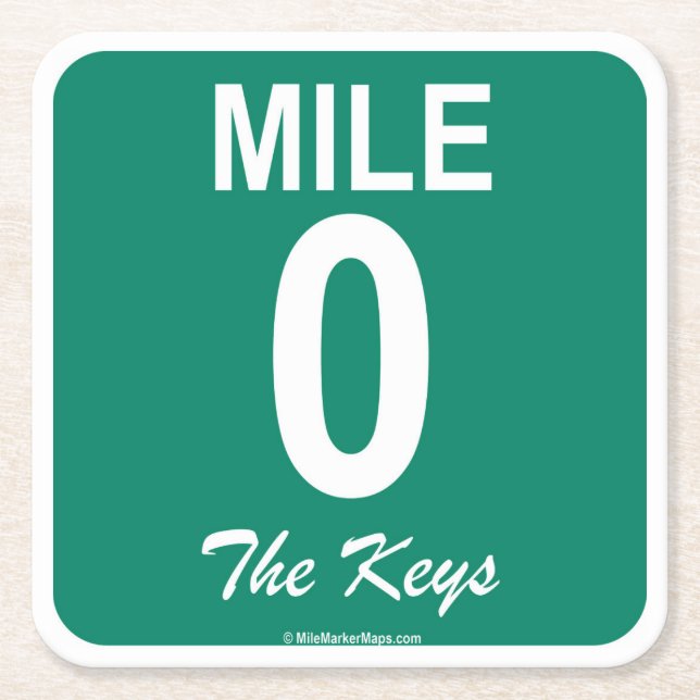 Mile Marker 0 Coasters for Rum Runners & Mojitos (Front)