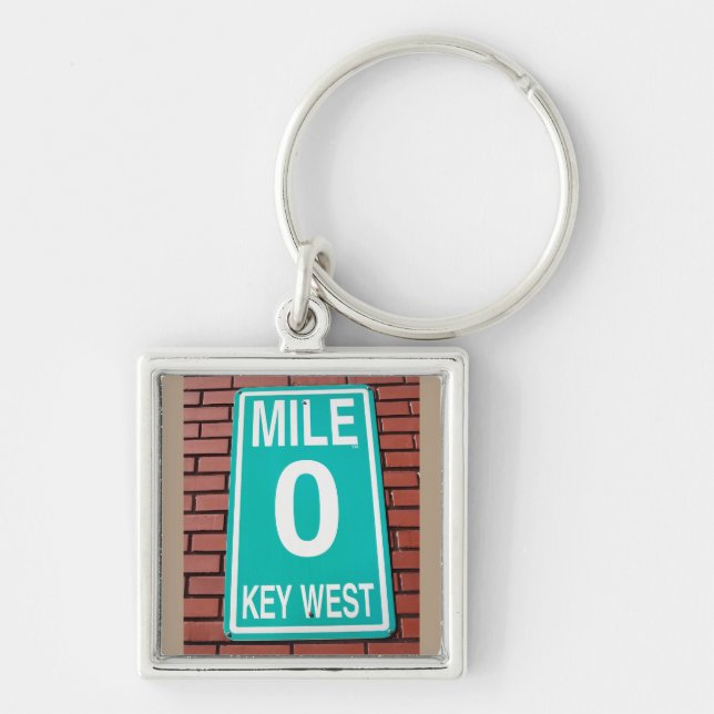 Mile Marker 0 sign at historic Key West Florida Keychain (Front)