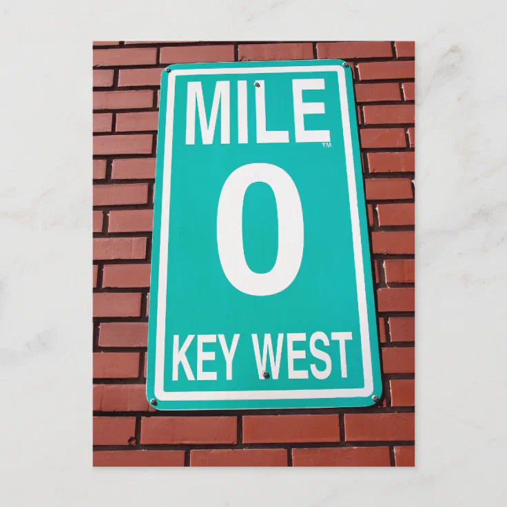 Mile Marker 0 Sign Key West Florida Postcard | Zazzle