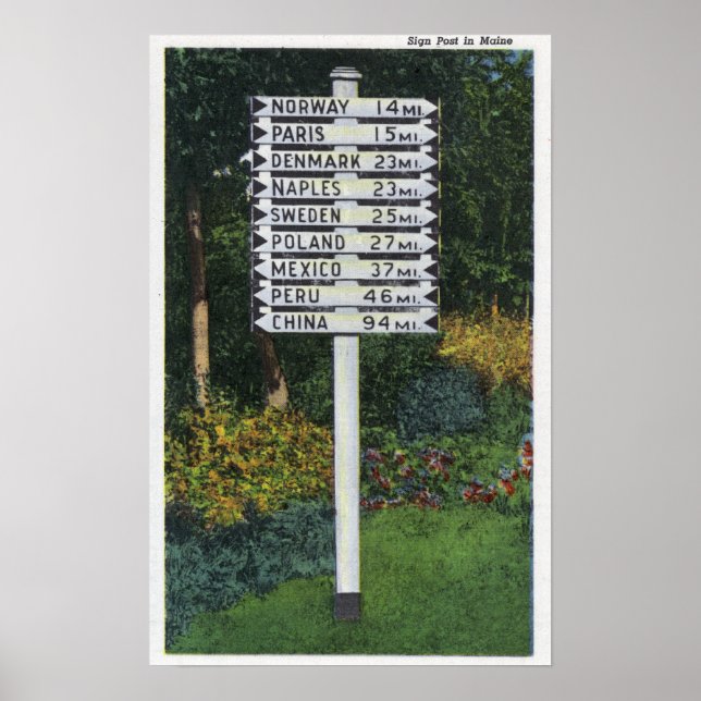 Mile Marker Sign Post (Front)