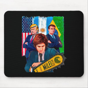 Milei Presidente 2023 Donald Trump Jair Bolsonaro Mouse Pad