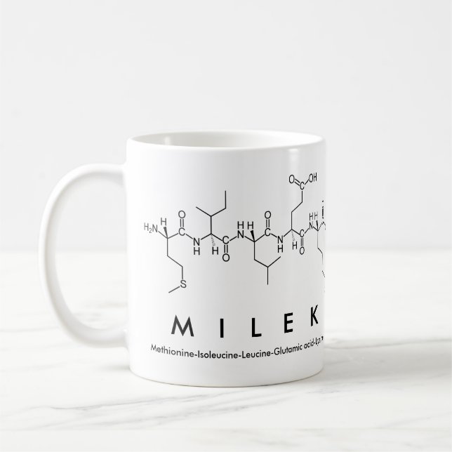 Milek peptide name mug (Left)