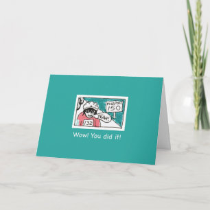 Milepost 150 Teal Congratulations Greeting Card
