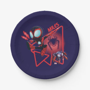 Miles and TWIST-E Glow Webs Glow Paper Plate