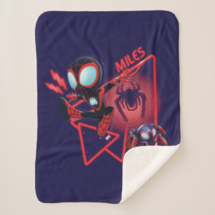 Miles and TWIST-E Glow Webs Glow Sherpa Blanket