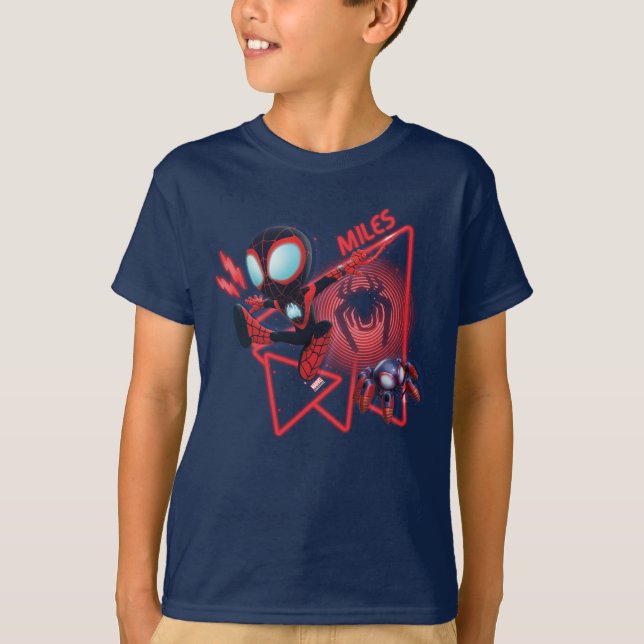 Miles and TWIST-E Glow Webs Glow T-Shirt (Front)