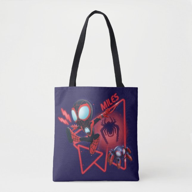 Miles and TWIST-E Glow Webs Glow Tote Bag (Devant)