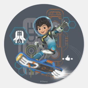 Miles Callisto On His Blastboard Graphic Classic Round Sticker