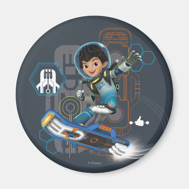 Miles Callisto On His Blastboard Graphic Magnet (Front)