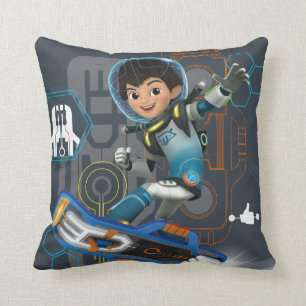Miles Callisto On His Blastboard Graphic Throw Pillow