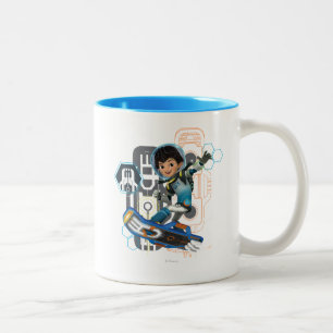 Miles Callisto On His Blastboard Graphic Two-Tone Coffee Mug