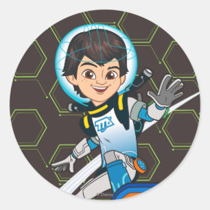 Miles Callisto Riding His Blastboard Classic Round Sticker