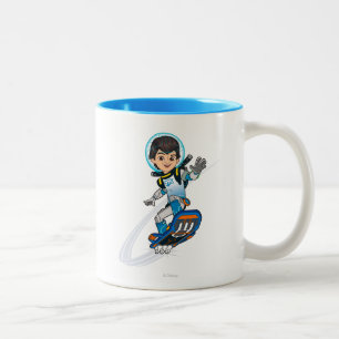 Miles Callisto Riding His Blastboard Two-Tone Coffee Mug