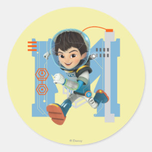 Miles Callisto Running - Circuitry Graphic Classic Round Sticker