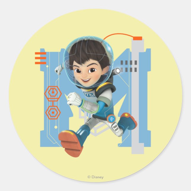 Miles Callisto Running - Circuitry Graphic Classic Round Sticker (Front)