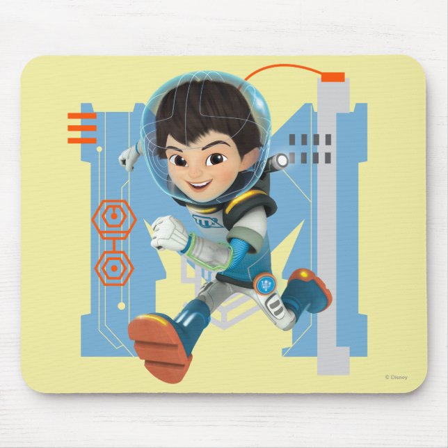 Miles Callisto Running - Circuitry Graphic Mouse Pad (Front)