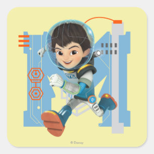 Miles Callisto Running - Circuitry Graphic Square Sticker