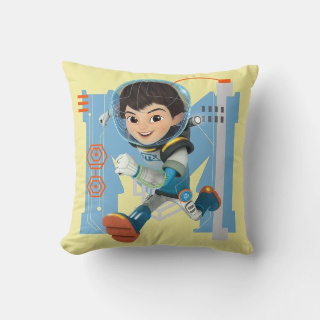 Miles Callisto Running - Circuitry Graphic Throw Pillow (Front)