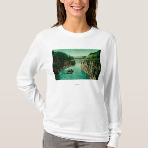 Miles Canyon, Alaska View with Men Rafting Down T-Shirt
