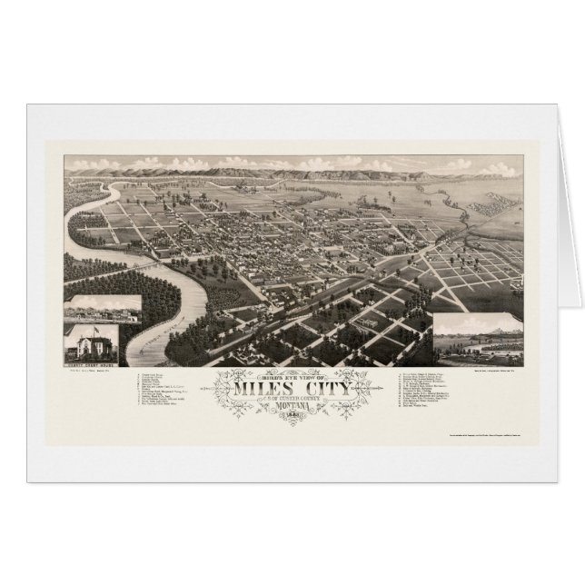 Miles City, MT Panoramic Map - 1883 (Front Horizontal)
