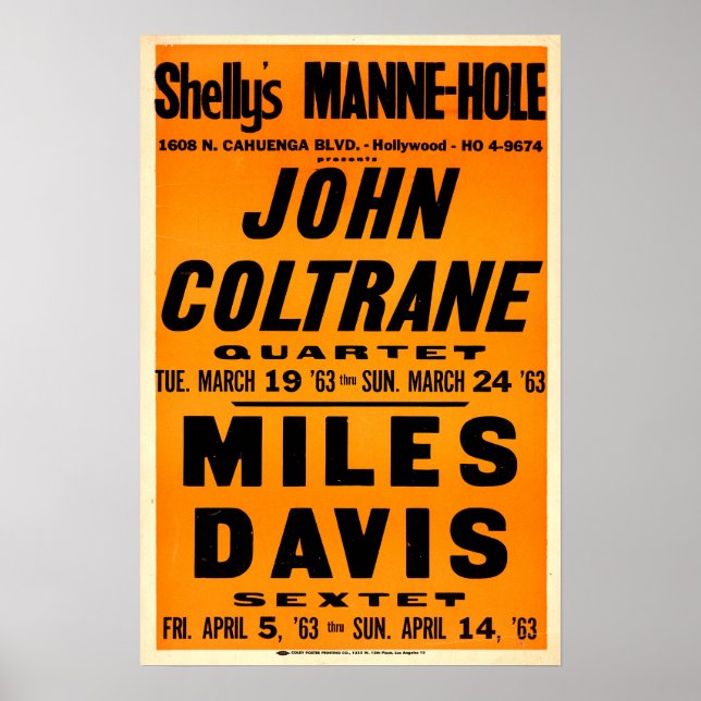 Miles Davis / John Coltrane Vintage Jazz Poster (Front)