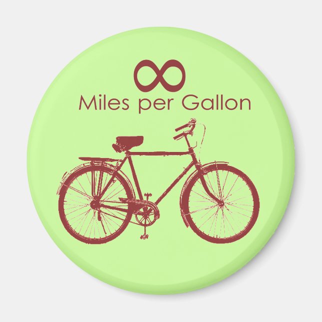 Miles D'Infini Par Gallon Bike Magnet (Devant)