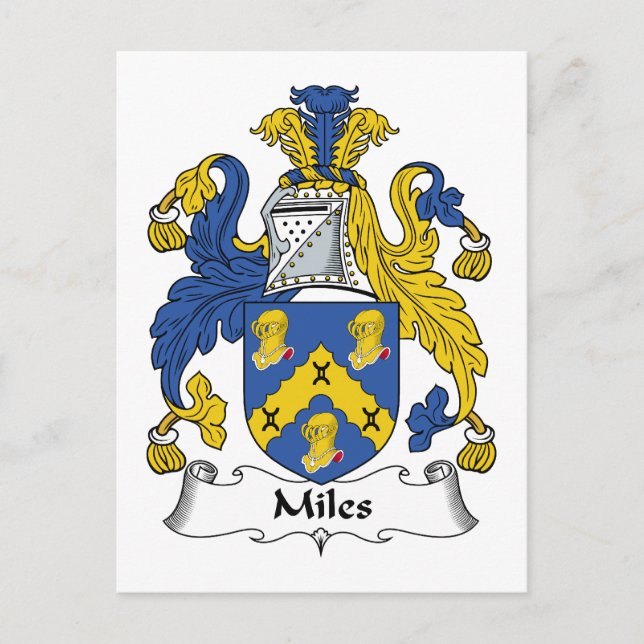 Miles Family Crest Postcard (Front)