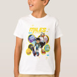 Miles Superstellar & MERC Robotic Sidekick T-Shirt<br><div class="desc">Check out this cool "Miles From Tomorrowland" graphic of Miles and MERC over a collage of their journey through different worlds!</div>