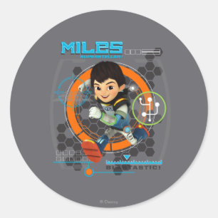 Miles Superstellar Running Graphic Classic Round Sticker