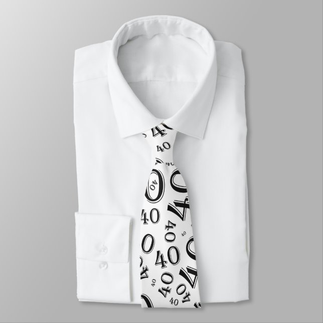 Milestone 40 Random Number Pattern Black/White Tie (Tied)