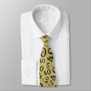 Milestone 40 Random Number Pattern Gold/Black Tie