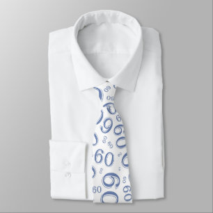 Milestone 60 Random Number Pattern Blue/White Tie