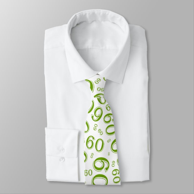 Milestone 60 Random Number Pattern Green/White Tie (Tied)