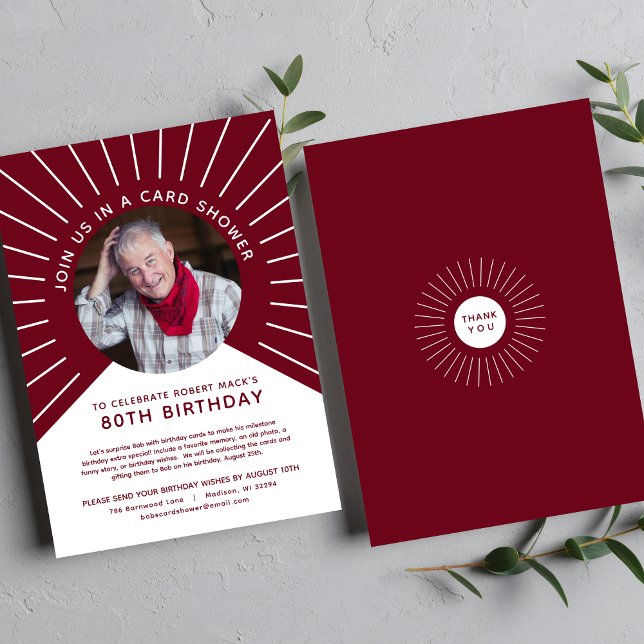 Milestone 80th Birthday Photo Card Shower (Creator Uploaded)