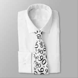 Milestone 90 Random Number Pattern Black/White Tie