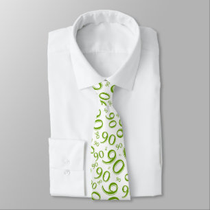 Milestone 90 Random Number Pattern Green/White Tie