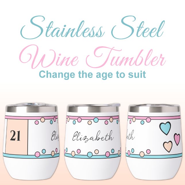 Milestone birthday 21st name turquoise pink (Creator Uploaded)