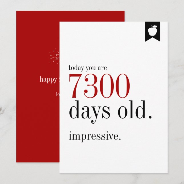 Milestone Birthday Days Old Birthday Card (Front/Back)