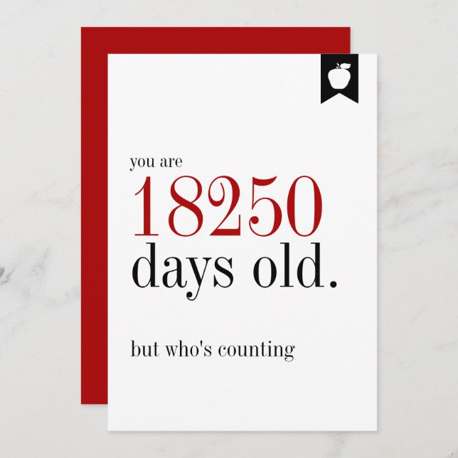 Milestone Birthday Days Old Birthday Card (Front/Back)