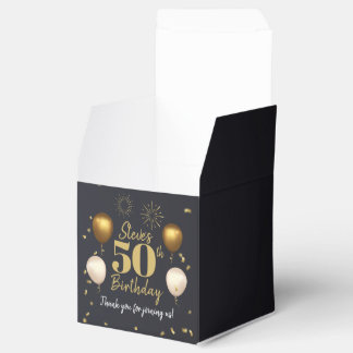 Milestone Birthday Gold Black Favor Box