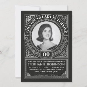 Milestone Birthday Invitations Photo Silver Foil
