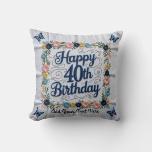 Milestone Comfort: 40th Birthday Throw Pillow Keep