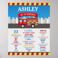 Milestone Poster 1st Firetruck Fire Engine
