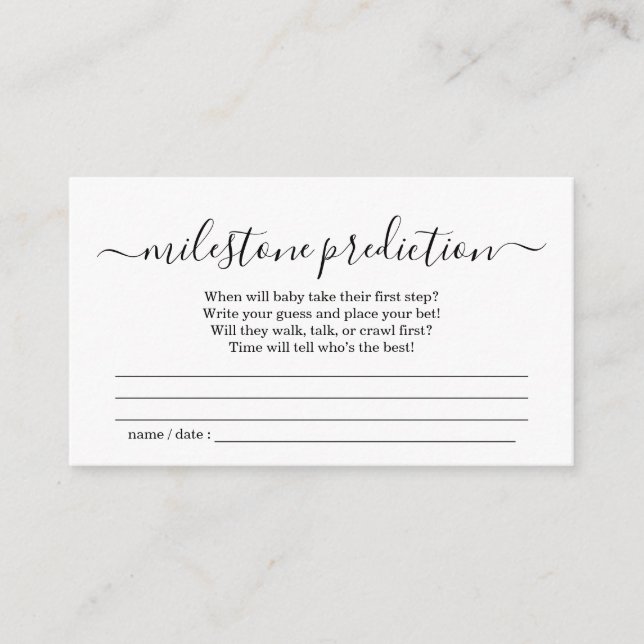 Milestone Prediction Baby Shower Invitation Simple (Front)