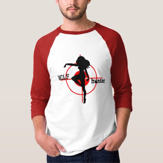 MILF hunter with woman target men's t-shirt