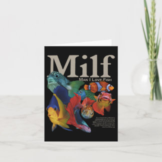 Milf Man I Love Fish Funny Mens  Card