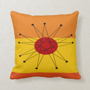 Milieu du siècle moderne Inspiré Starburst Coussin