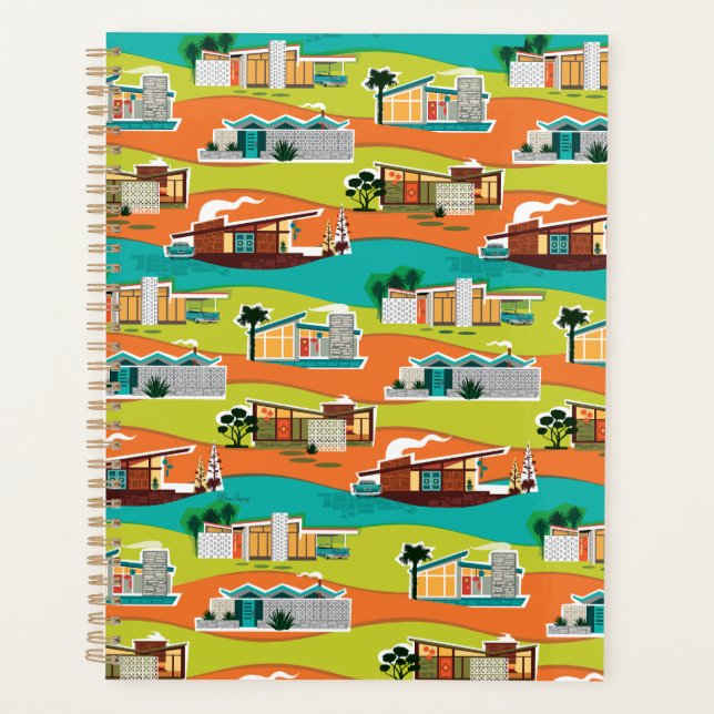 Milieu du siècle moderne Maisons Calendrier Planif (Devant)