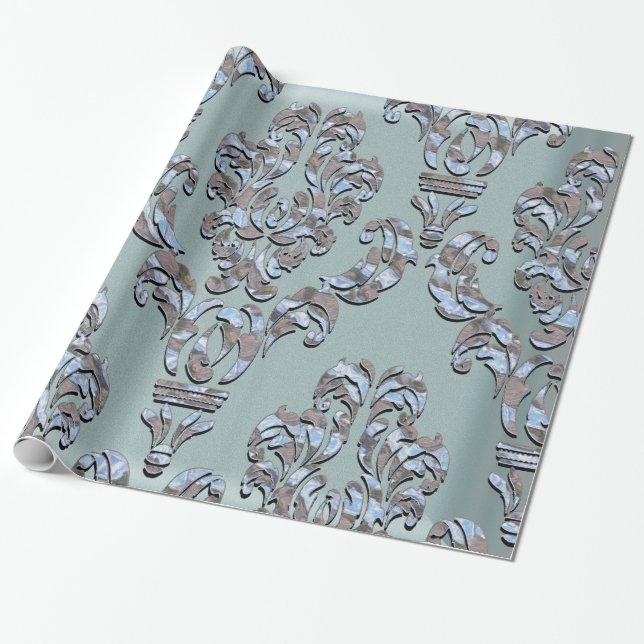 Miliscent Sherwood Damask Wrapping Paper (Unrolled)